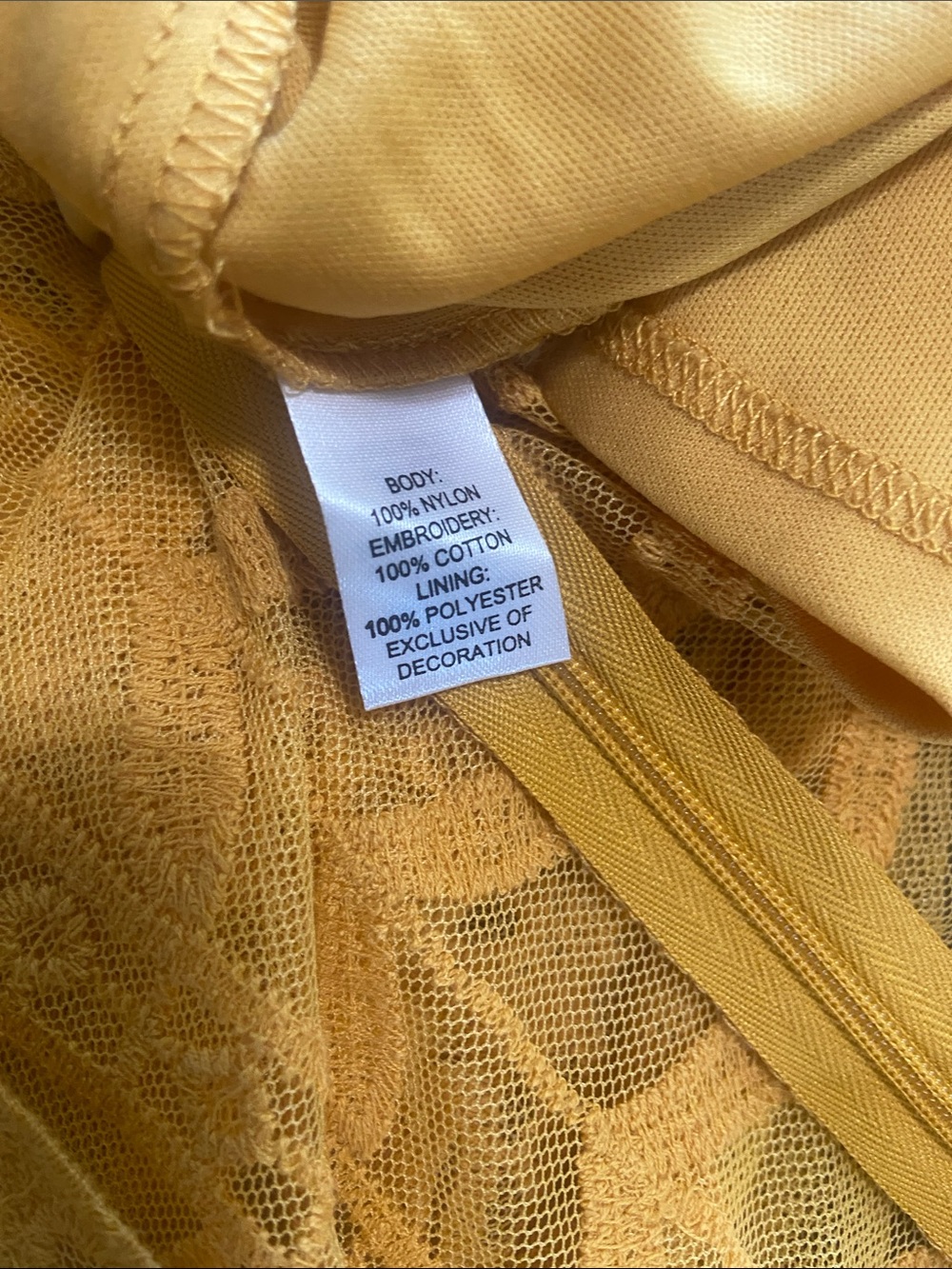 Socialite Yellow Lace Jumpsuit with V-Neck, sheer back, shorts underneath. Small - Picture 15 of 16